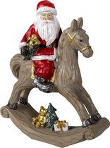 Clayre & Eef Decoratie Beeld Hobbelpaard 25*11*30 cm Grijs Kunststof Kerst Decoratief Figuur Decoratieve Accessoires Woonaccessoires