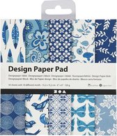 designpapier blok blauw 15,2 cm 50 vellen