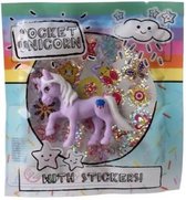 eenhoorn Pocket Unicorn meisjes 7 x 5 cm paars/wolkje