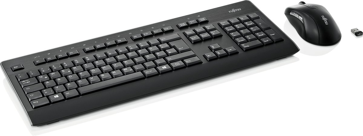 Fujitsu LX960 toetsenbord Inclusief muis RF Draadloos QWERTY Amerikaans Engels Zwart