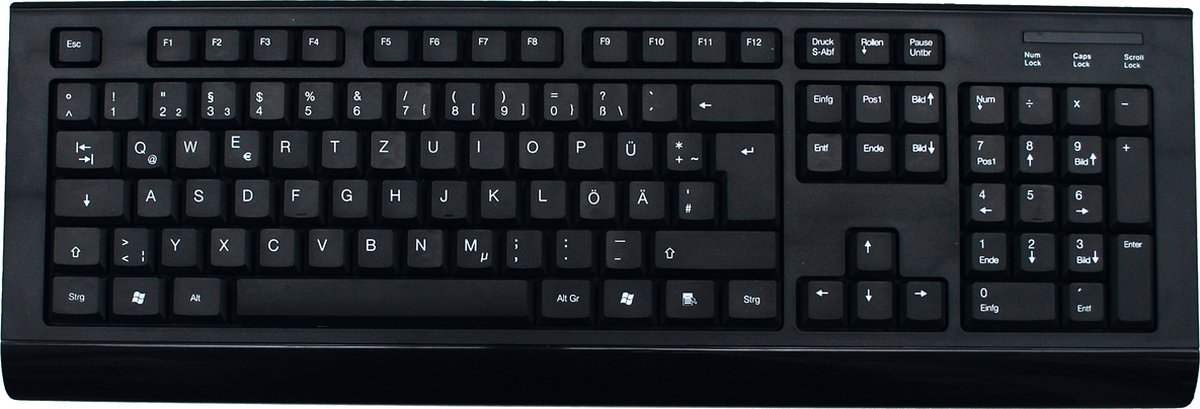 MediaRange MROS104 Duits RF Draadloos QUERTZ Zwart toetsenbord