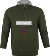 Napapijri Burgee Half Zip Sweater Donkergroen - maat L