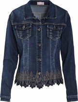 Cassis - Female - Katoenen jeansjasje met borduurwerk  - Denim