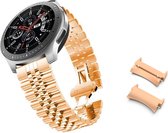 Bracelet Smartwatch - Convient pour Samsung Galaxy Watch 4 Classic - Bracelet de montre - Métal en acier inoxydable - Fungus - Cinq maillons - Or rose