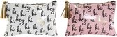 Toilettas DKD Home Decor Wit Roze (2 pcs) (22 x 1.5 x 15.2 cm)