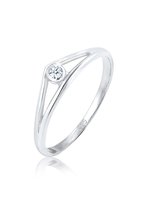 Elli PREMIUM Dames Ring Dames Verlovingsring Geo met Diamant (0.03 ct.) in 925 Sterling Zilver