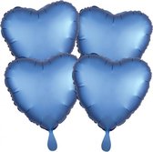 folieballonnen Hartjes 43 cm blauw 4 stuks