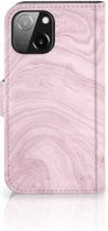GSM Hoesje iPhone 13 Mini Flip Case Marble Pink