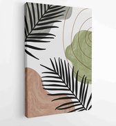 Canvas schilderij - Botanical wall art vector set. Golden foliage line art drawing with watercolor 2 -    – 1903166983 - 80*60 Vertical