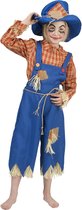 Funny Fashion - Monster & Griezel Kostuum - Vogelverschrikker Hendrik Kind Kostuum - Blauw, Oranje - Maat 116 - Halloween - Verkleedkleding