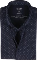 OLYMP Luxor Jersey Stretch Overhemd 24/Seven Stippen Donkerblauw - maat 42