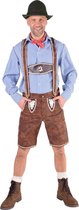 Magic By Freddy's - Boeren Tirol & Oktoberfest Kostuum - Lederhosen Karl Krombacher Man - Bruin - Extra Small - Bierfeest - Verkleedkleding