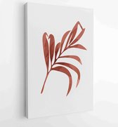 Canvas schilderij - Tropical leaf Foliage line art drawing with abstract shape. Abstract Plant Art design for print, cover, wallpaper, Minimal and natural wall art. 4 -    – 182008