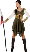 Wilbers & Wilbers - Middeleeuwen & Renaissance Kostuum - Zegevierende Middeleeuwse Amazone Strijdster Gwen - Vrouw - Groen - Maat 48 - Carnavalskleding - Verkleedkleding
