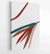 Canvas schilderij - Foliage line art drawing with abstract shape. Abstract Plant Art design for print, cover, wallpaper, Minimal and natural wall art. 4  -    – 1820081963 - 80*60