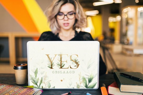 Autocollant pour ordinateur portable - 15,6 pouces - ' Yes, passé' - Proverbes - Citations - 36x27,5 cm - Autocollants pour ordinateur portable - Peau pour ordinateur portable - Couverture