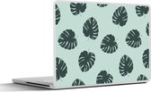 Laptop sticker - 14 inch - Zomer - Bladeren - Blauw - 32x5x23x5cm - Laptopstickers - Laptop skin - Cover