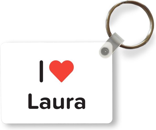 Sleutelhanger I Love Laura Meisje Uitdeelcadeautjes Plastic 