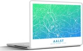 Laptop sticker - 10.1 inch - Stadskaart - België - Aalst - Blauw - 25x18cm - Laptopstickers - Laptop skin - Cover