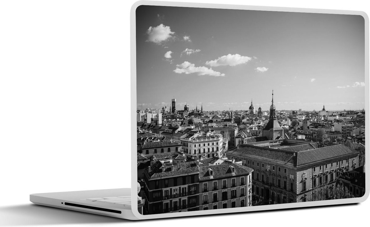 Afbeelding van product SleevesAndCases  Laptop sticker - 12.3 inch - Madrid - Centrum - Zwart - Wit
