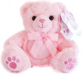 teddybeer meisjes 15 cm pluche/polyester roze