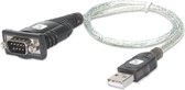 Techly IDATA USB-SER-2T seriële kabel Zwart, Metallic 0,45 m USB Type-A DB-9