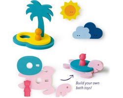 foto van Quutopia Foam Badspeelgoed Badpuzzel Treasure Island met Schildpad - Cadeau Baby Jongen Meisje 1 jaar | 2 jaar | 3 jaar | 4 jaar