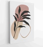 Canvas schilderij - Botanical wall art vector set. Floral and Foliage line art drawing with abstract shape. 2 -    – 1810230217 - 50*40 Vertical