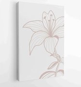 Canvas schilderij - Botanical wall art vector set. Earth tone boho foliage line art drawing with abstract shape. 2 -    – 1827183851 - 80*60 Vertical