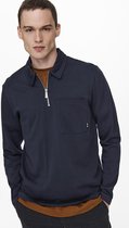 Only & Sons Trui Onsvolker Life Reg Pocket 1/4 Zip L 22020130 Dark Navy Mannen Maat - XXL