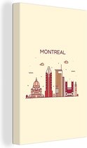 Canvas Schilderij Montreal - Canada - Skyline - 40x60 cm - Wanddecoratie