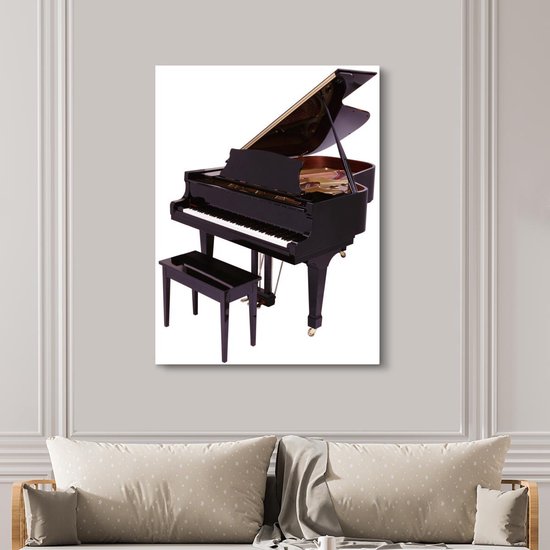 Un piano piano en bois Toile 120x160 cm - Tirage photo sur toile (Décoration murale salon / chambre) XXL / Grand format!