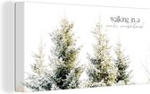 Canvas Schilderij Kerstboom - Winter - Sneeuw - 80x40 cm - Wanddecoratie