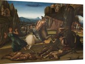Sint Joris en de draak, Luca Signorelli - Foto op Dibond - 60 x 40 cm