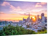 Uitzicht op het Business Center van San Francisco - Foto op Dibond - 60 x 40 cm