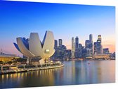 Uitzicht op de skyline van Marina Bay in Singapore  - Foto op Dibond - 90 x 60 cm