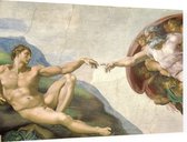 Schepping van Adam, Michelangelo Buonarroti - Foto op Dibond - 90 x 60 cm