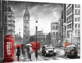 Karakteristieke tekening van het straatbeeld van Londen - Foto op Dibond - 60 x 40 cm