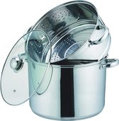 KAMBERG 8073 Couscous pan voor stomer, roestvrij staal, Inductie, 12 liter, Zwart