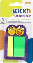 Stick'n 12 pack, Film Index tabs 45x12mm neon geel, 45x25mm magenta, 25 tabs per kleur, totaal 50 index, op clip