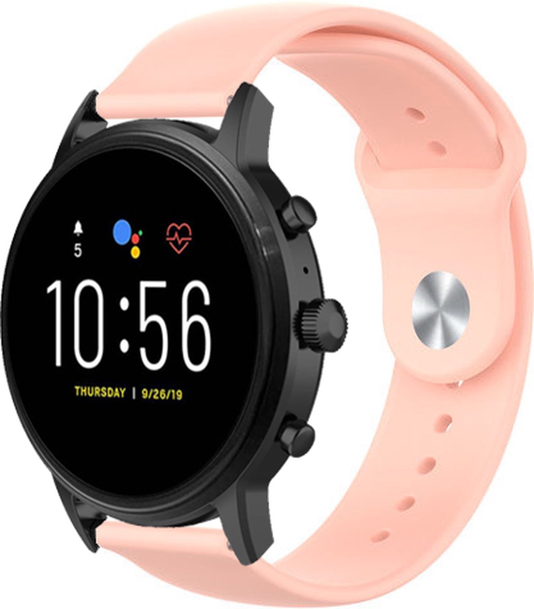 Strap-it Siliconen sport bandje - geschikt voor Fossil Gen 5 / Gen 5e 44mm / Gen 6 44mm - roze
