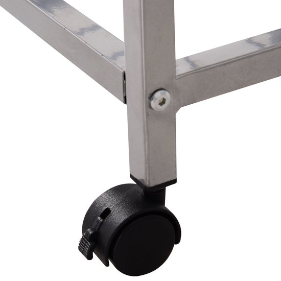 HOMCOM keukenwagen, industrieel design, multifunctionele trolley met 3 schappen, opvouwbaar, 4 wielen, bruin, zwart HOMCOM keukenwagen, industrieel design, multifunctionele trolley met 3 schappen, opvouwbaar, 4 wielen, bruin, zwart