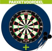Mission Axis + Rubberen Surround (Blauw) + 1 Set Brass Darts