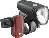 AXA LED Verlichtingsset V+A Greenline Fietsverlichting - USB Oplaadbaar - 15 Lux - Zwart