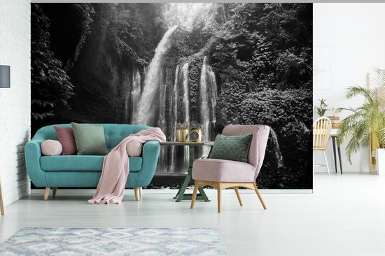 Papier peint - Papier peint photo Wallpaper Indonesia - Cascade - Zwart - Wit - Largeur 600 cm x hauteur 400 cm