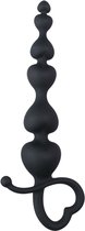 Zwarte anaal kralen met hartvormige greep - Sextoys - Anaal Toys
