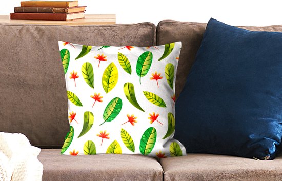 Sierkussen - Feuilles Jungle Colors - Vert - 45 Cm X 45 Cm