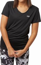 Inq Tempo V-Neck Hardloopshirt Zwart Dames - Maat L