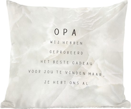 Sierkussen - Vaderdag Cadeautjes Opa Spreuken - Multicolor - 60 Cm X 60 Cm