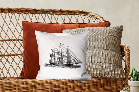 Coussins Coussins décoratifs - Oreillers Salon - 40x40 cm - Vintage - Bateau - Navire